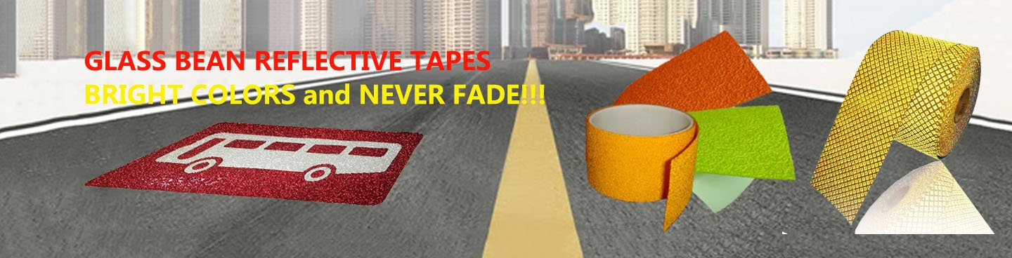 Reflective tapes and road marking materials