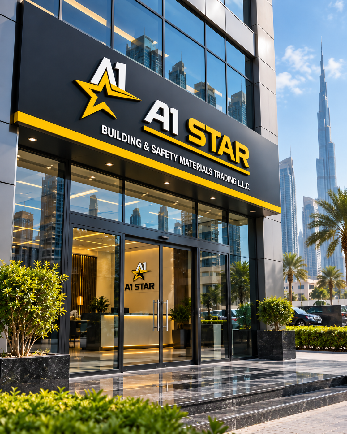A1 Star Building & Safety Materials trading showroom in Dubai