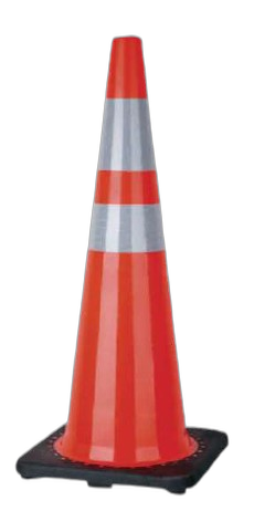 Pu Flexible traffic cone with rubber Base